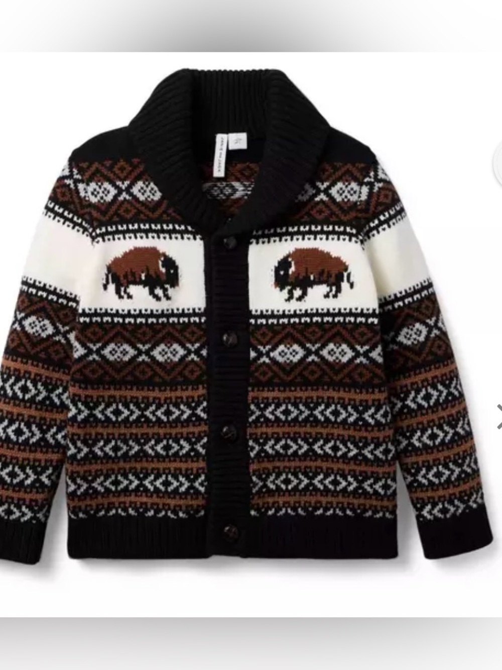 Janie and Jack The Buffalo Shawl Collar Cardigan